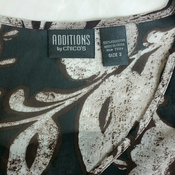 Additions by Chicos sheer fall brown floral tunic - Picture 7 of 7